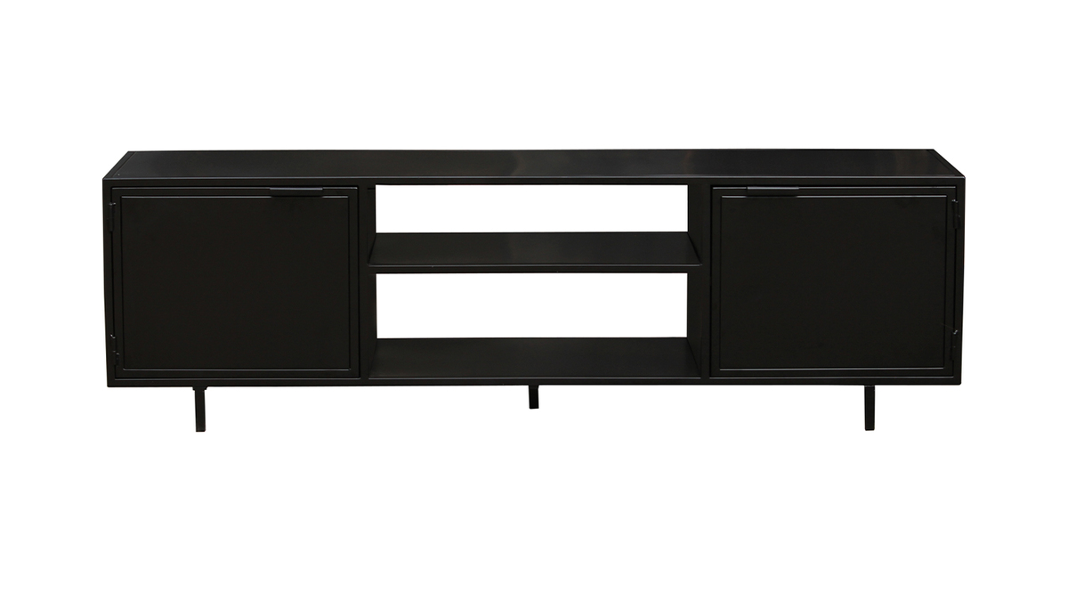 Mueble TV industrial negro con 2puertas 150 KARL