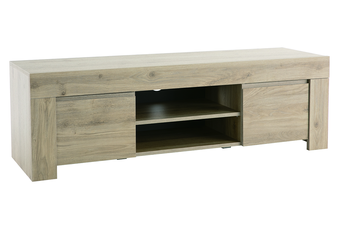 Mueble TV moderno acabado roble L138 cm TINO