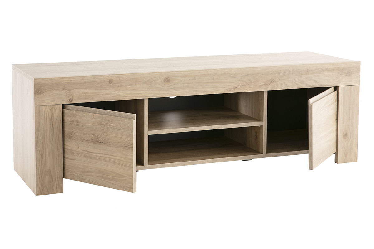 Mueble TV moderno acabado roble L138 cm TINO