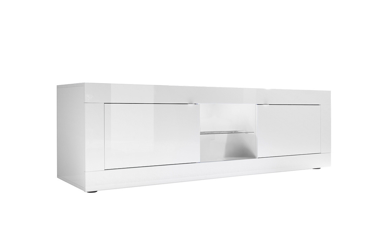 Mueble TV moderno lacado blanco 180cm LATTE