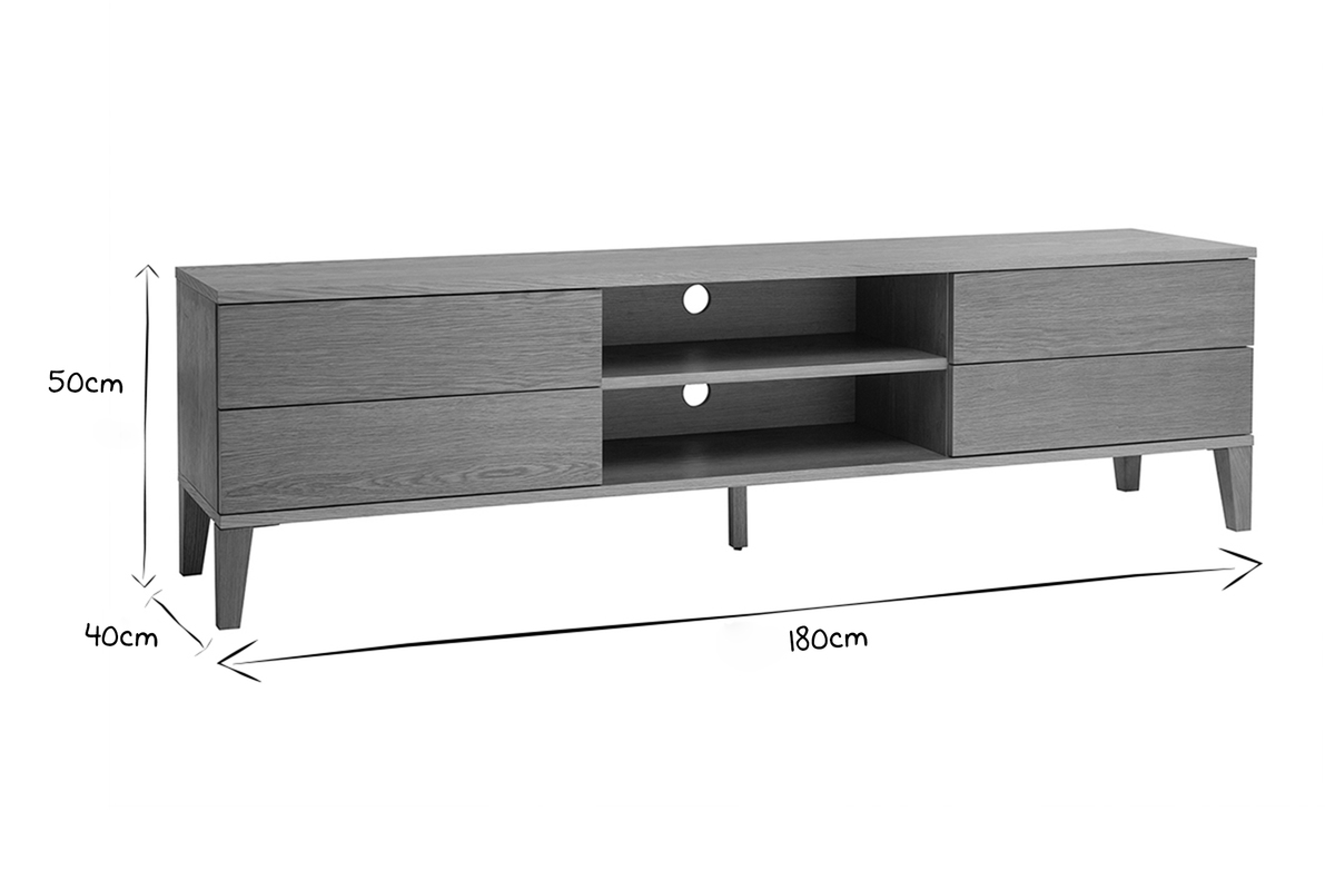 Mueble TV nrdico de madera clara 180 cm FREDDY