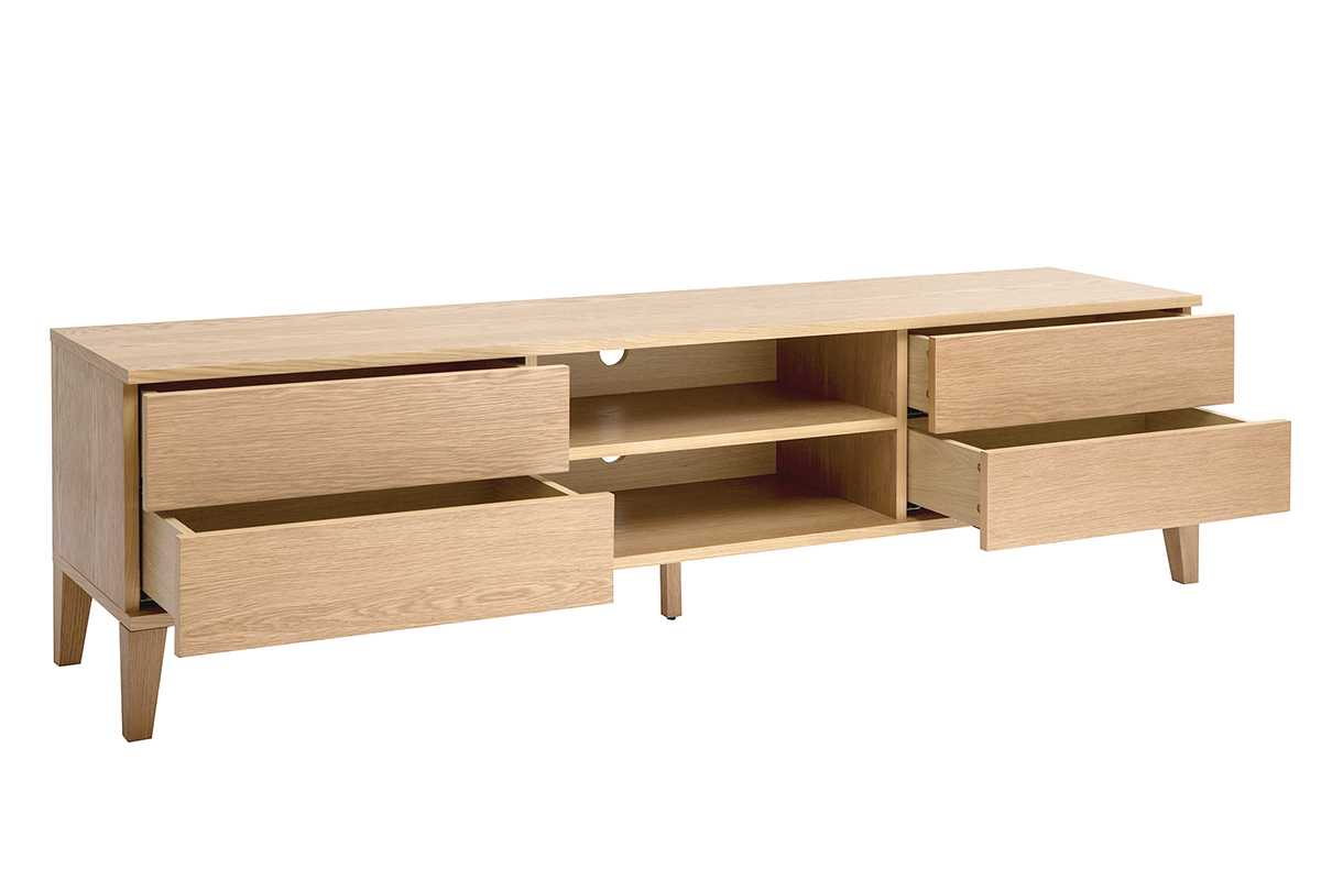 Mueble TV nrdico de madera clara 180 cm FREDDY