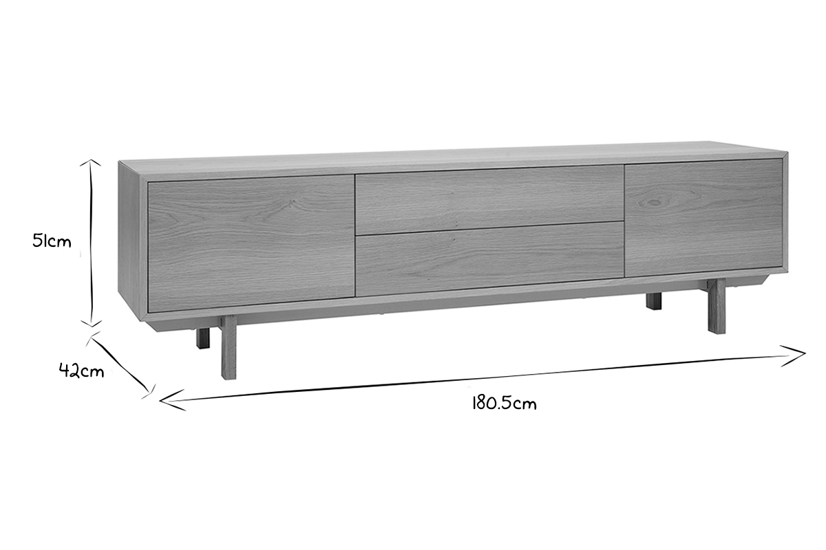 Mueble TV nrdico de madera clara 180cm SID