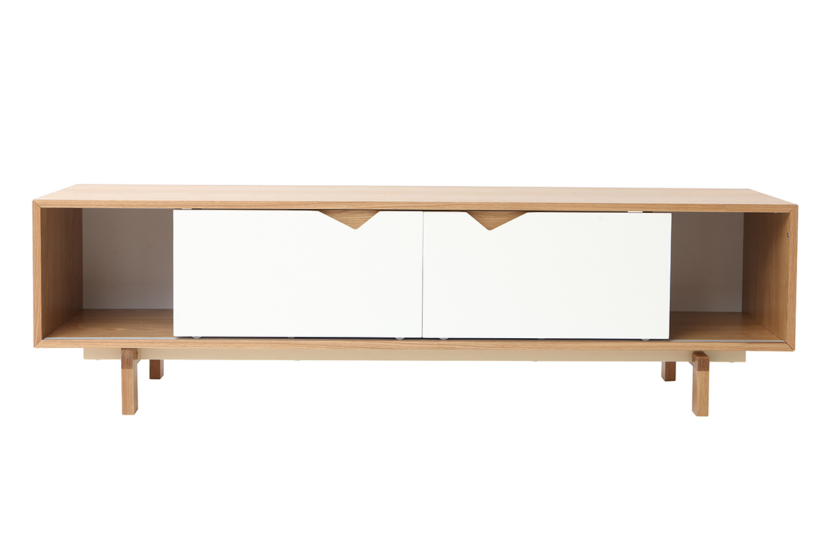 Mueble TV nrdico modular blanco y roble ACOUSTIC