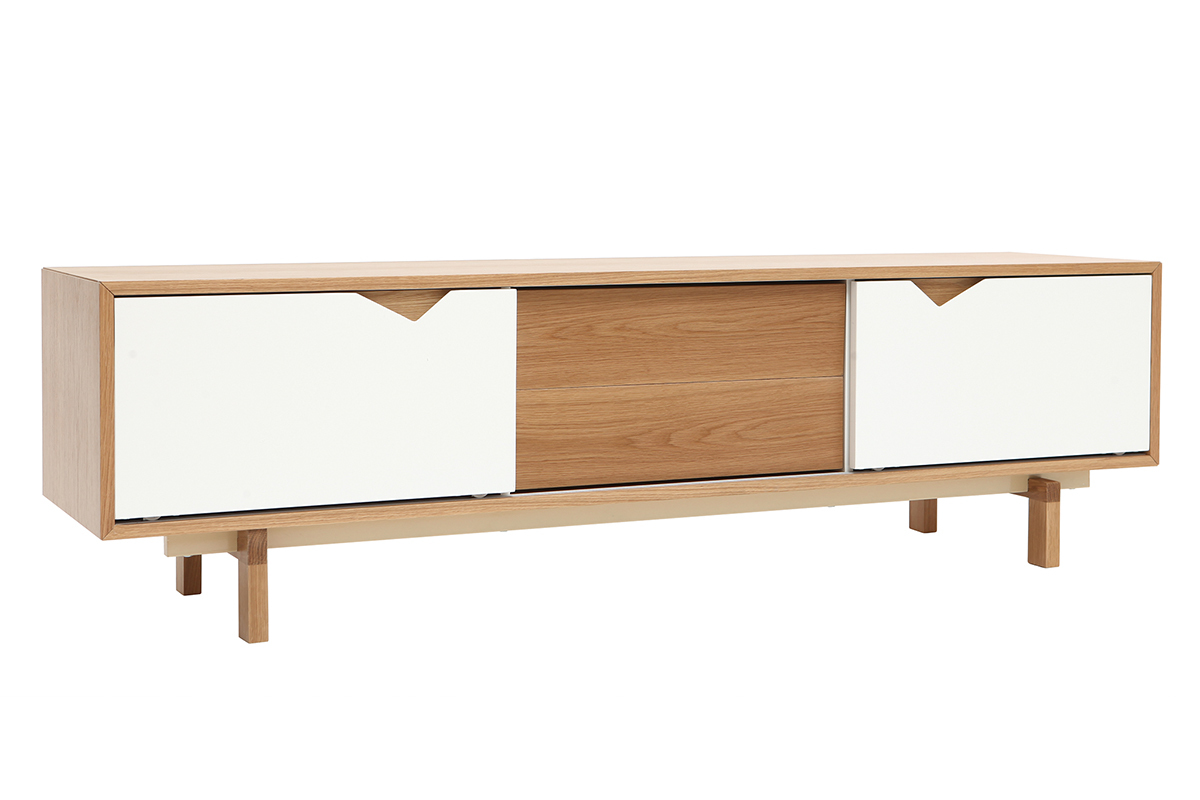 Mueble TV nrdico modular blanco y roble ACOUSTIC