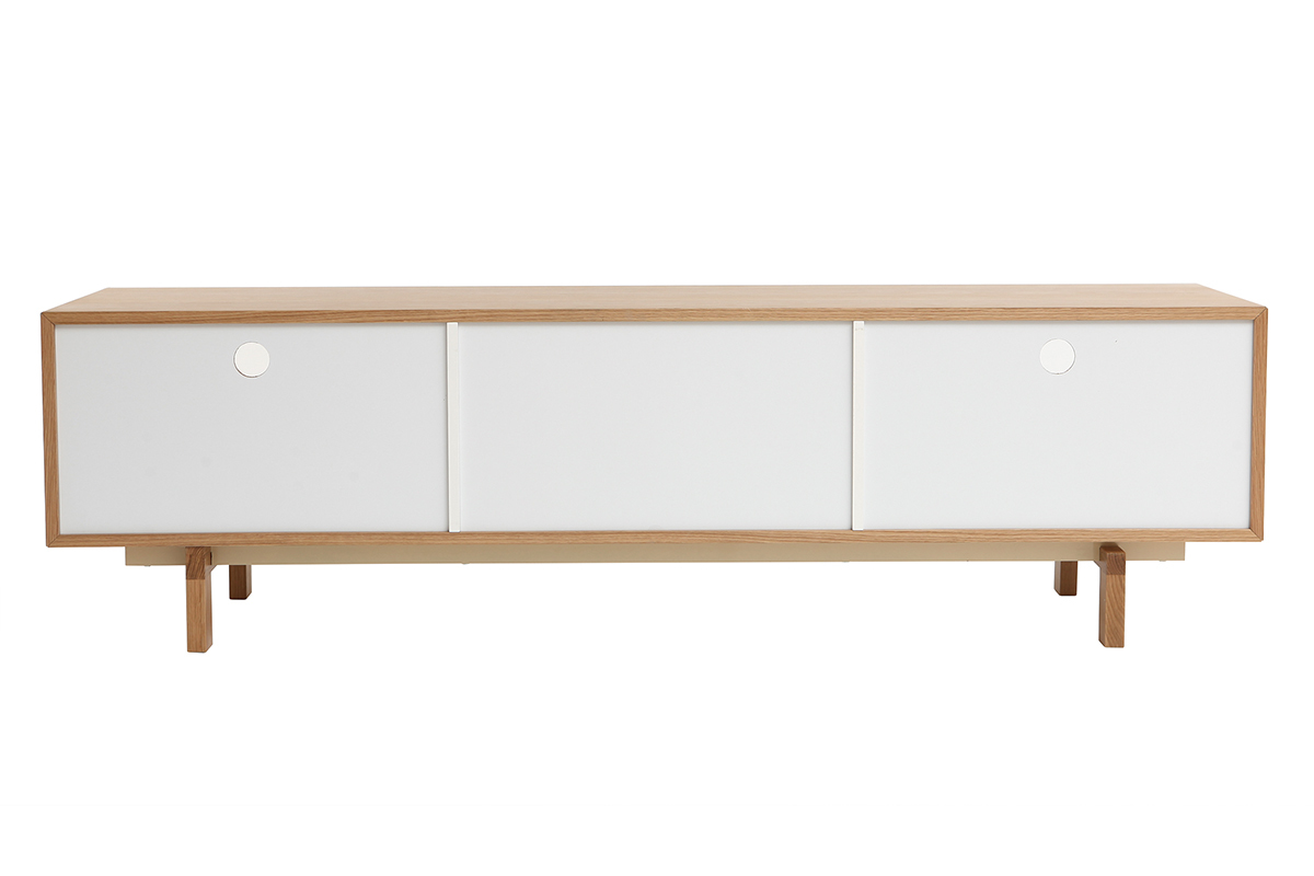 Mueble TV nrdico modular blanco y roble ACOUSTIC