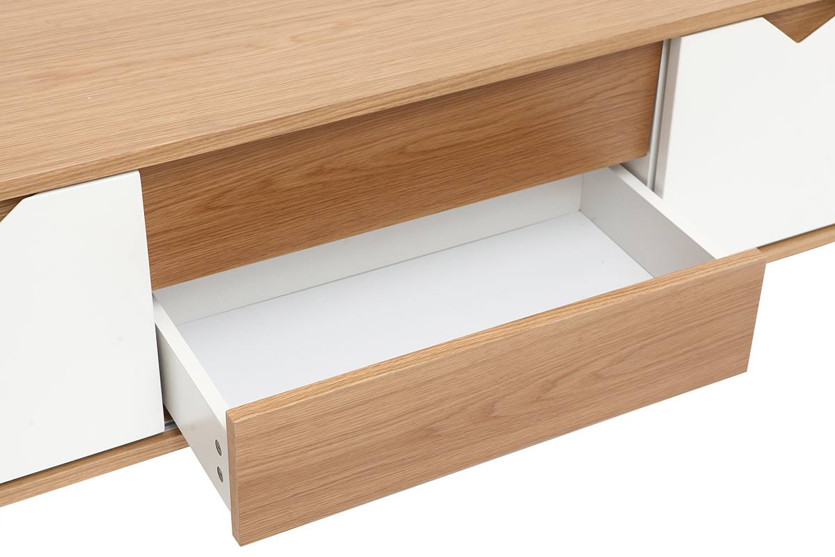 Mueble TV nrdico modular blanco y roble ACOUSTIC