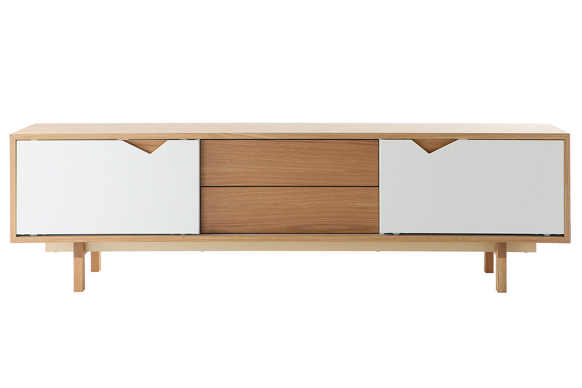 Mueble TV nrdico modular blanco y roble ACOUSTIC