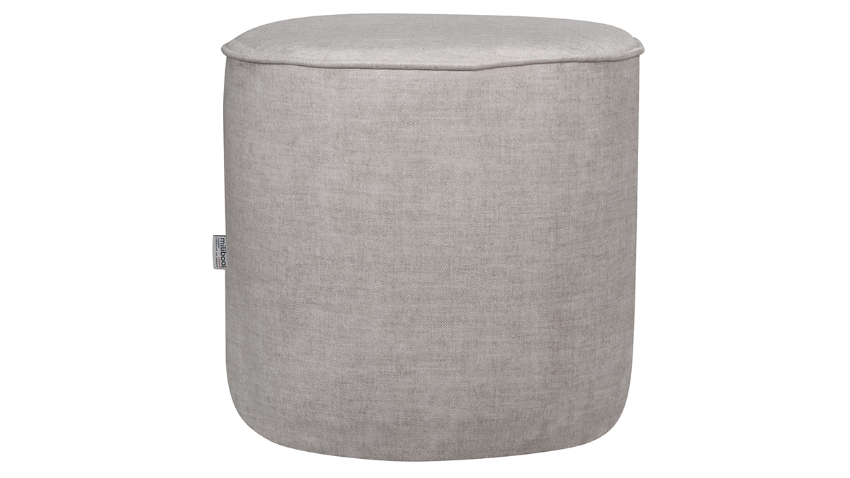 Puf redondo de tela beige 40 cm dim. COQ