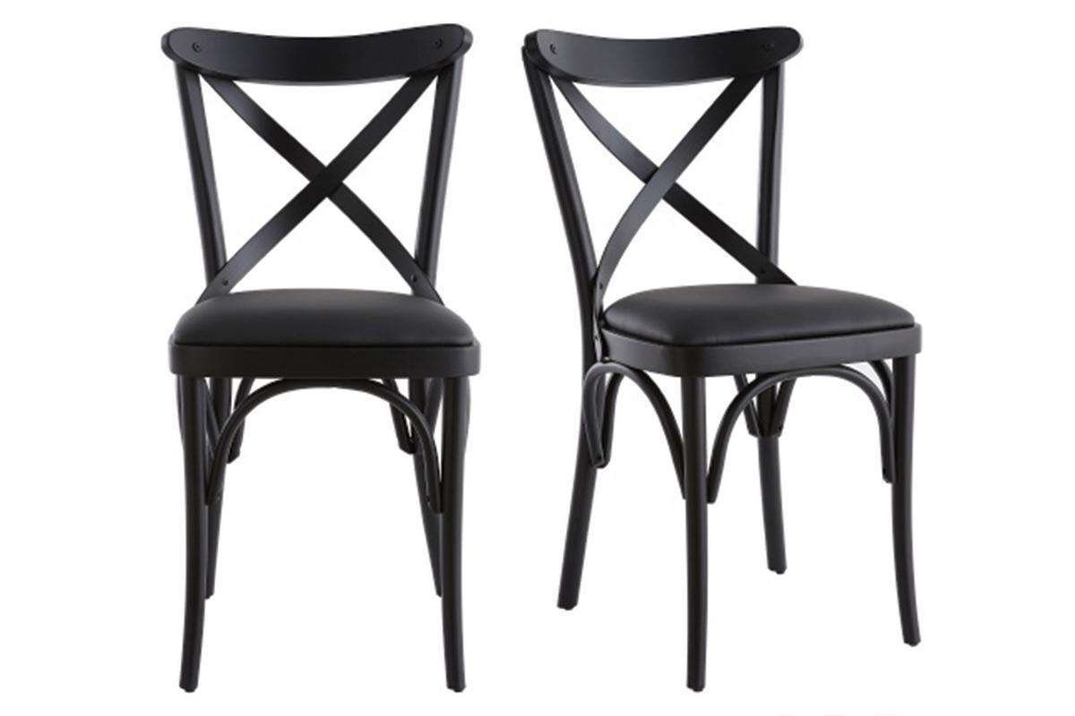 Set de 2sillas de bistrot de madera negra MARCEL