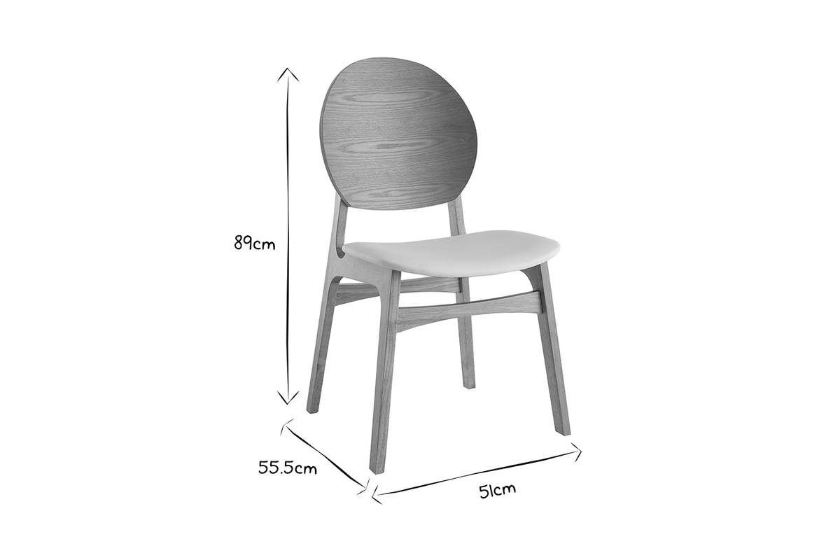 Set de 2 sillas nrdicas de madera clara y borreguillo blanco ELTON