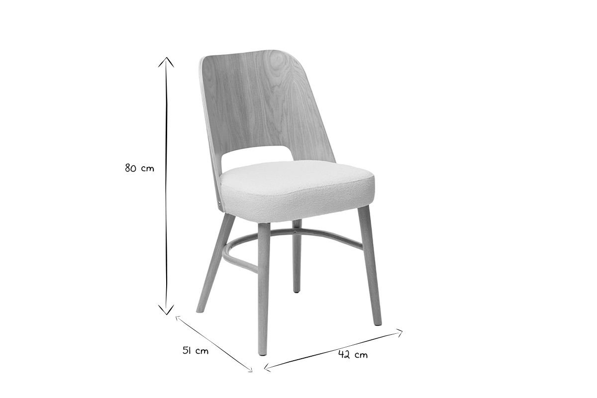 Set de 2 sillas nrdicas de madera de roble y tejido efecto borreguillo EDITO