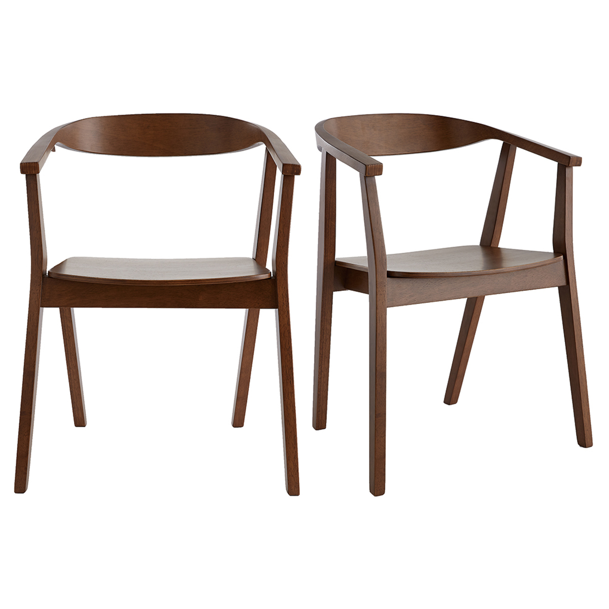 Set de 2 sillas nórdicas de madera oscura BAHIA