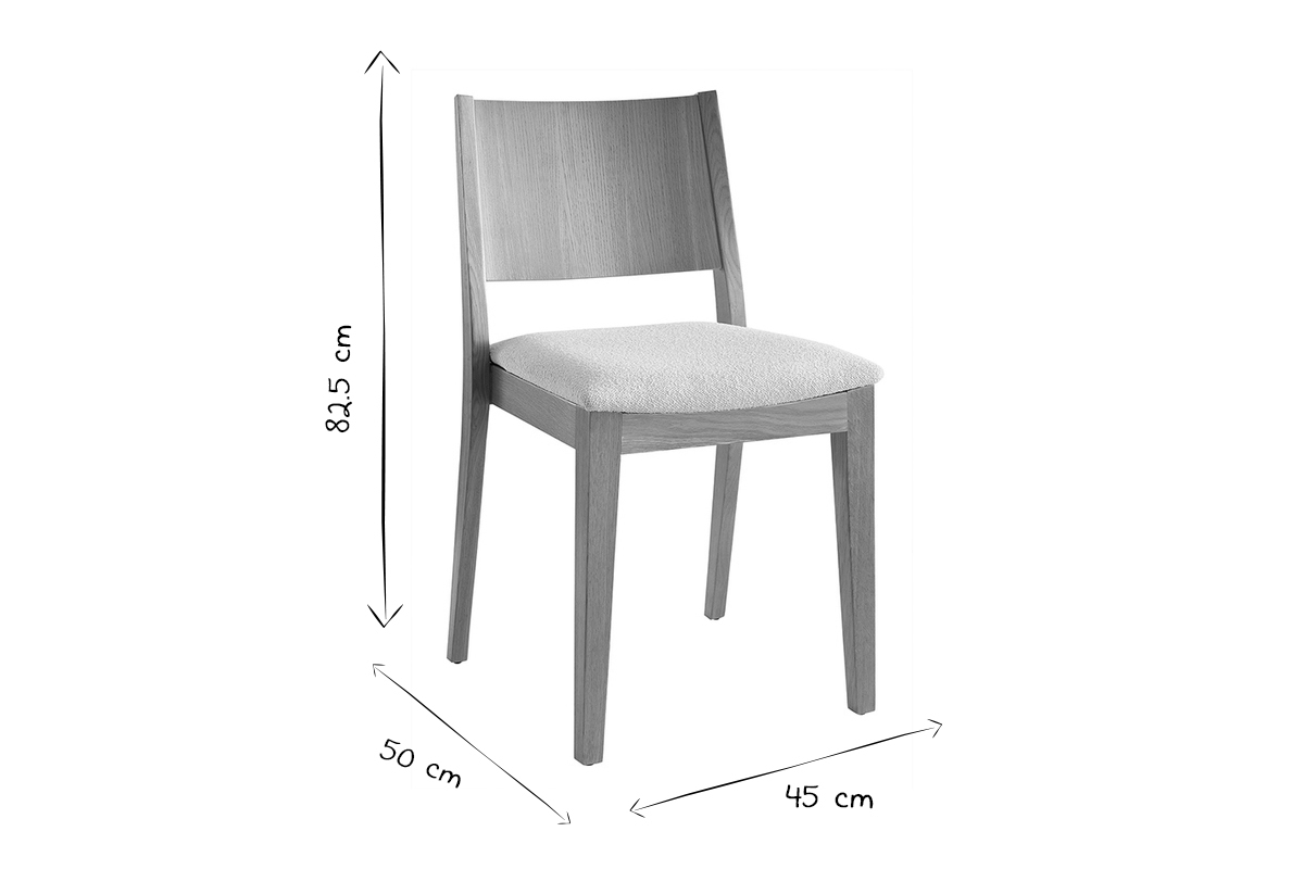 Set de 2sillas nrdicas efecto borreguillo y roble claro MELVIL