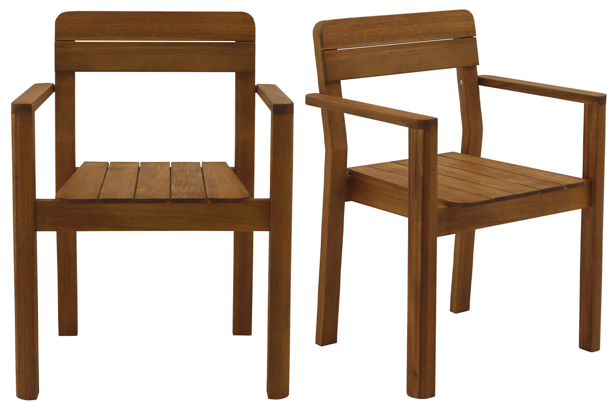 Set de 2 sillones de jardn de madera maciza AKIS