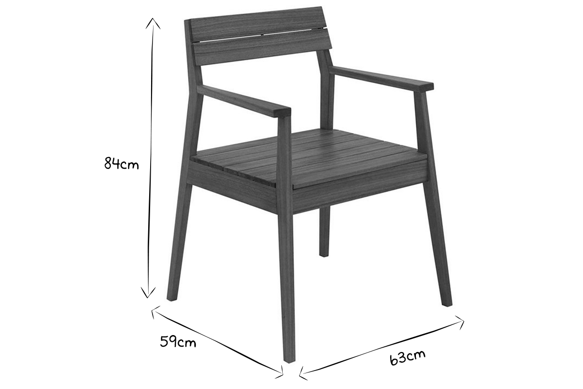 Set de 2 sillones de jardn de madera maciza CANOPEE