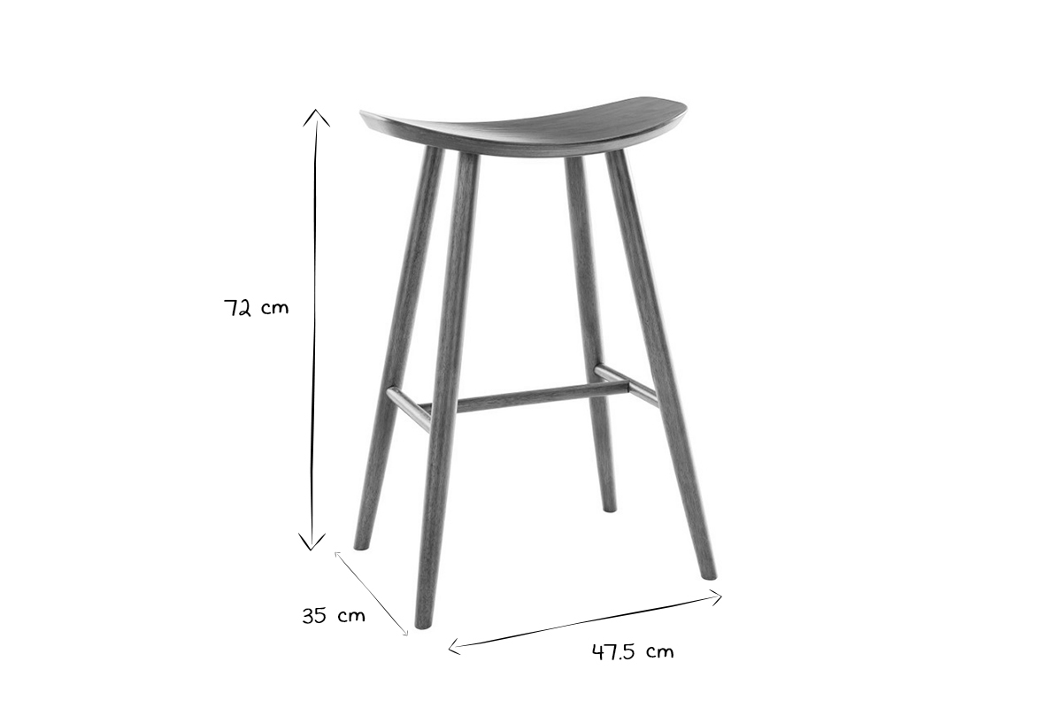 Set de 2 taburetes de cocina de diseo nogal 72cm DEMORY