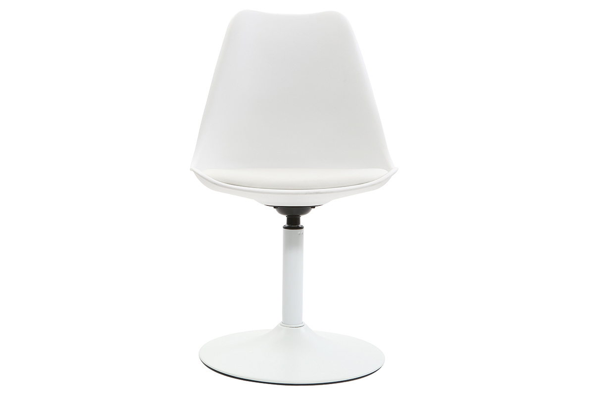 Silla blanca mate pivotante STEEVY