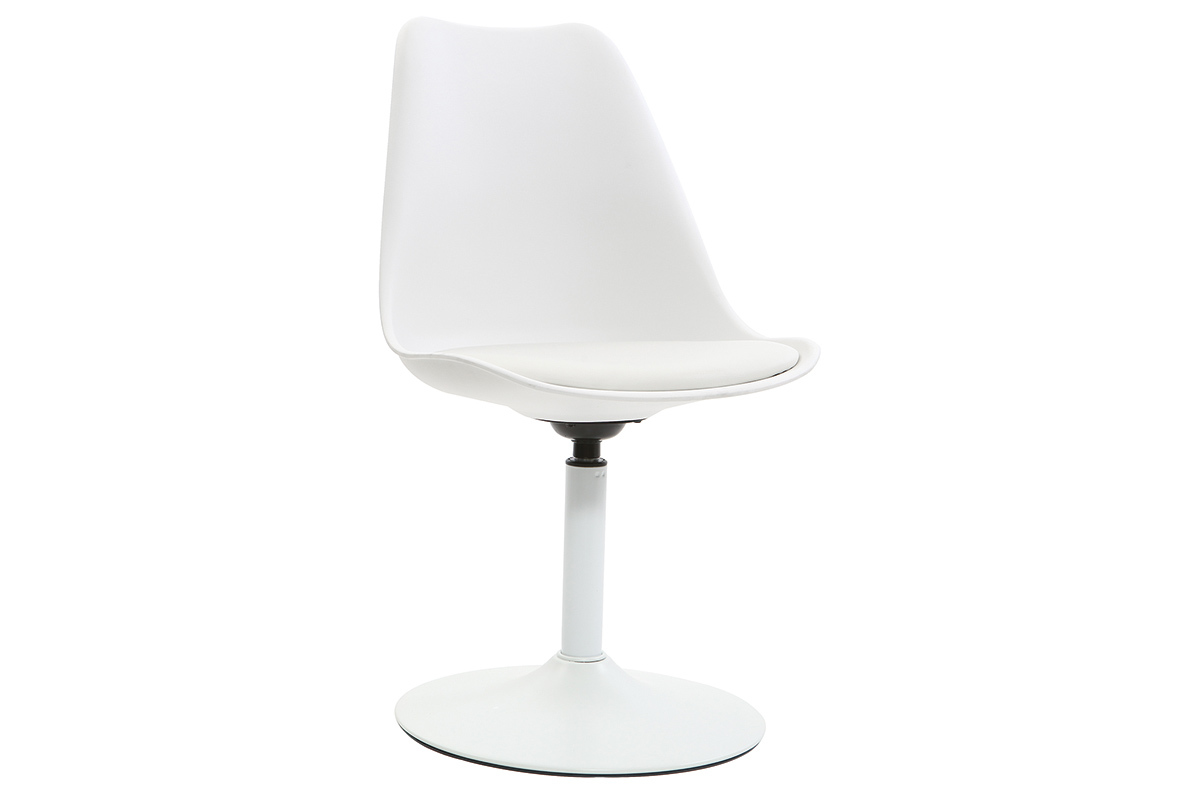 Silla blanca mate pivotante STEEVY