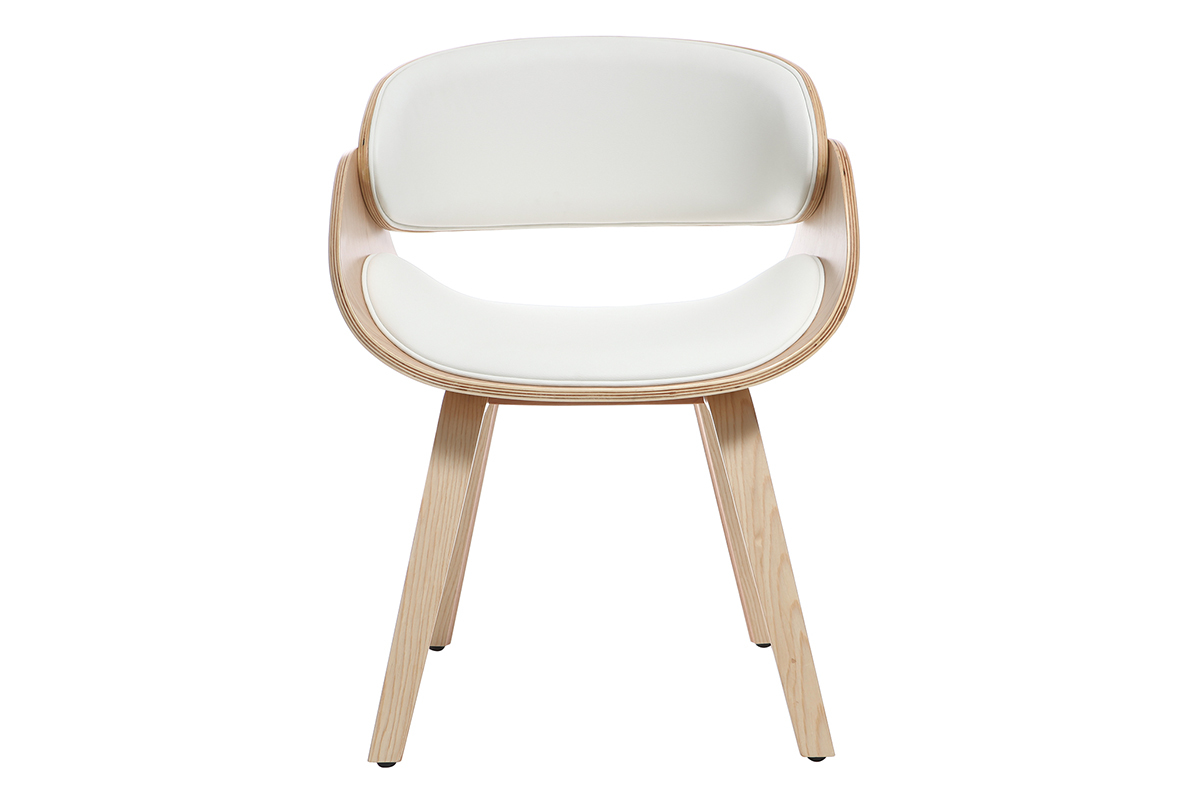 Silla blanca y madera clara BENT