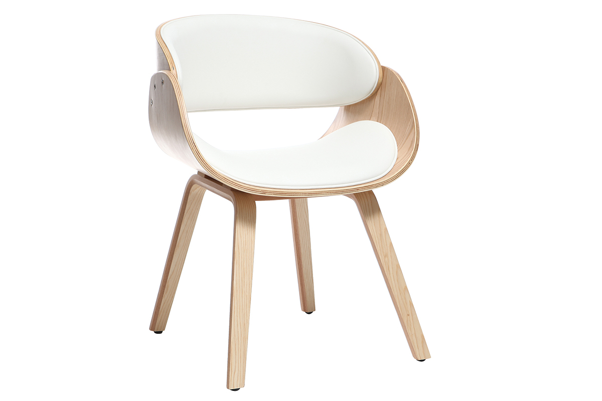 Silla blanca y madera clara BENT