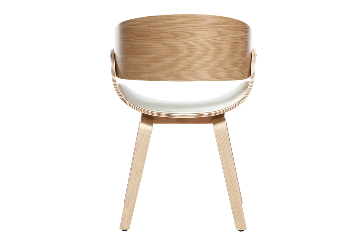 Silla blanca y madera clara BENT