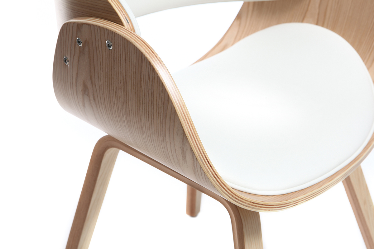 Silla blanca y madera clara BENT