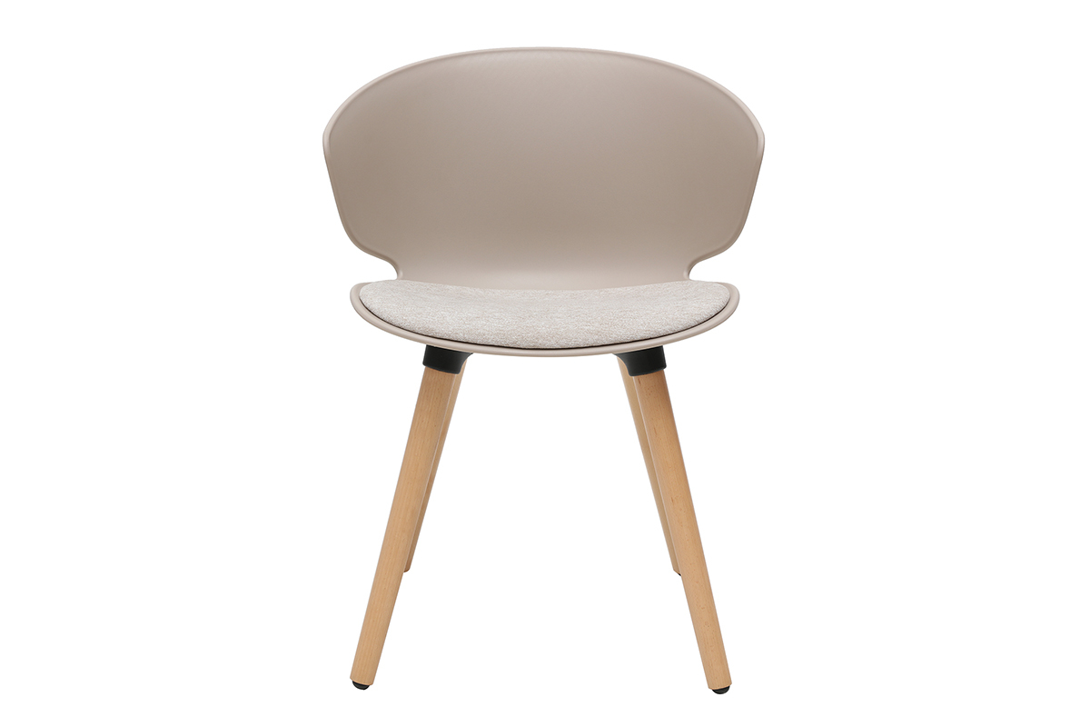 Silla contempornea topo y beige claro WING