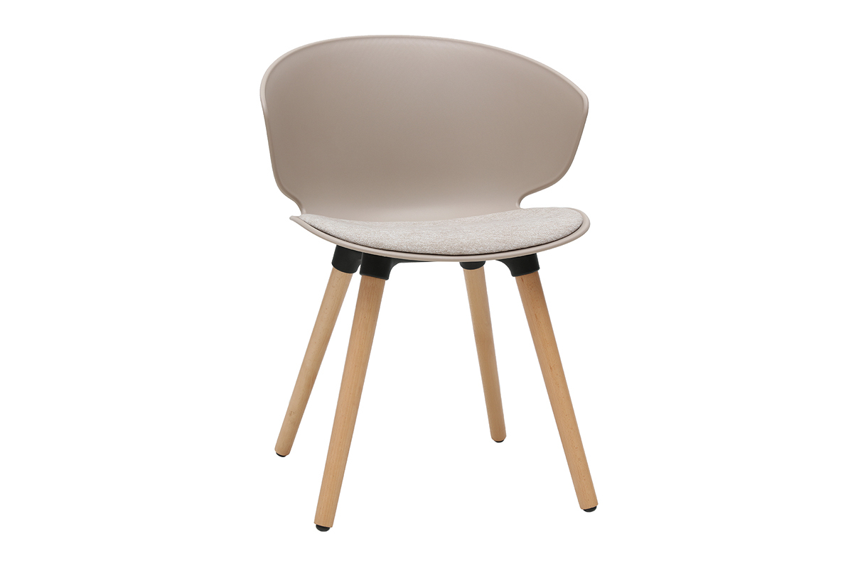 Silla contempornea topo y beige claro WING