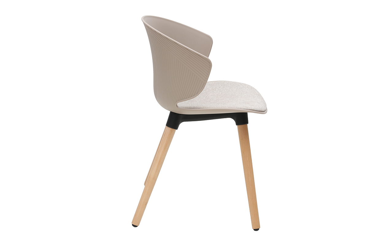 Silla contempornea topo y beige claro WING