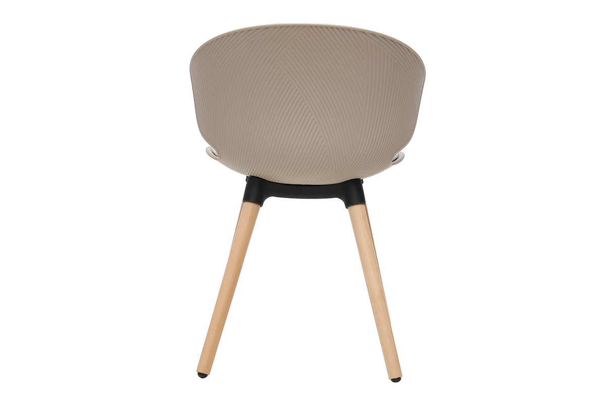 Silla contempornea topo y beige claro WING