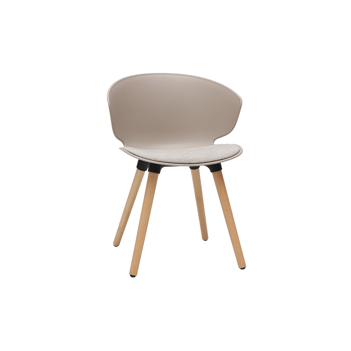 Silla contemporánea topo y beige claro WING