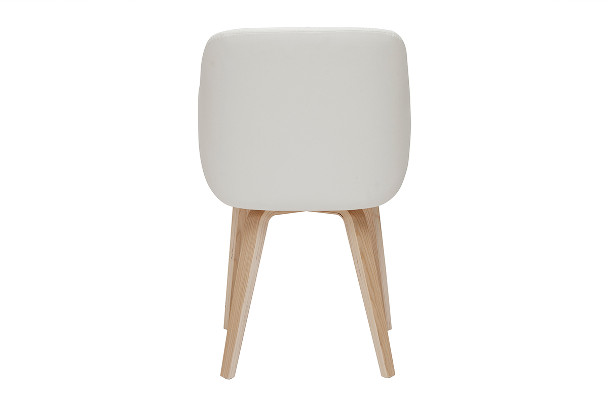 Silla de diseo blanca y de madera clara LUCIEN