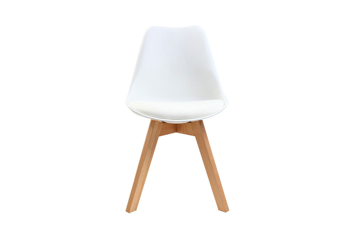 Silla de diseo blanco lote de 4 PAULINE