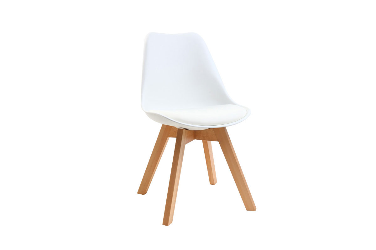 Silla de diseo blanco lote de 4 PAULINE