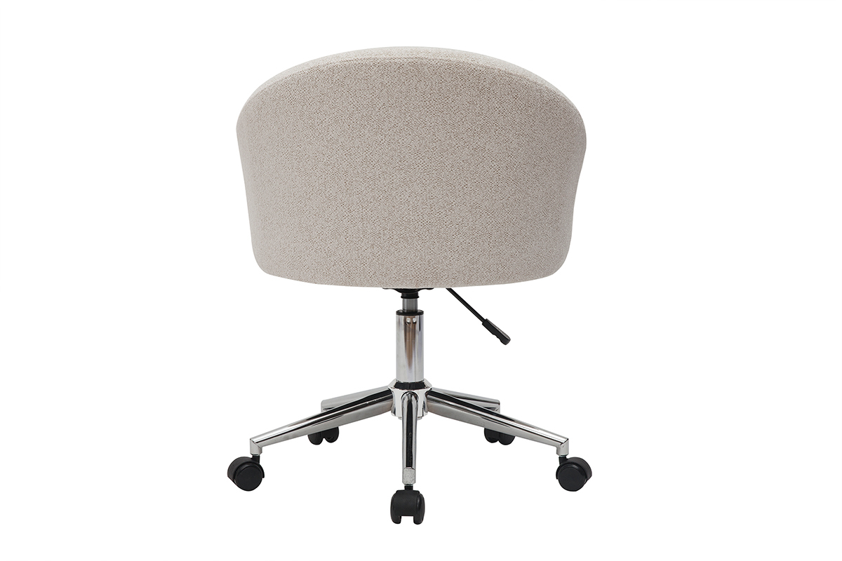 Silla de escritorio de diseo de terciopelo chenilla beige con ruedas RAVEN