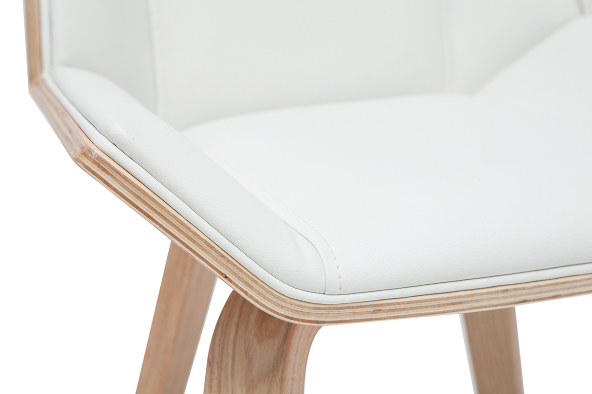 Silla moderna blanca y madera clara MELKIOR