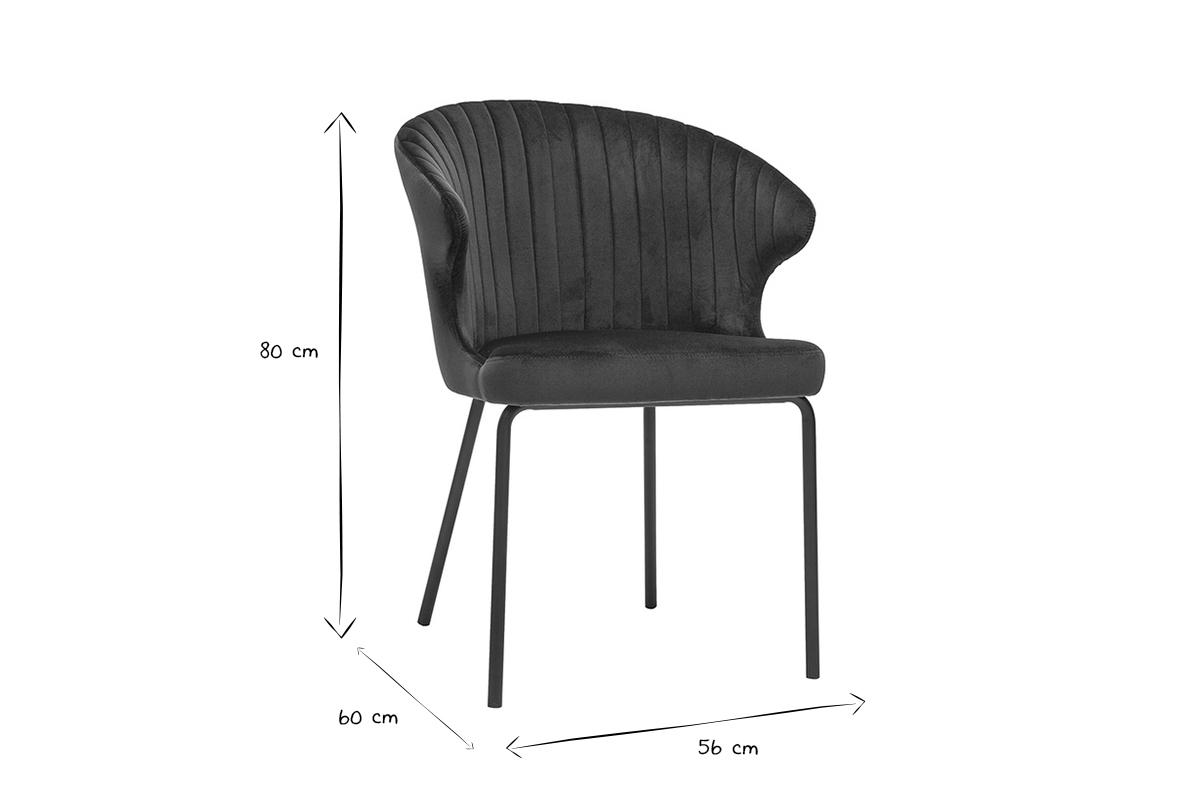 Silla moderna en terciopelo azul petrleo REQUIEM