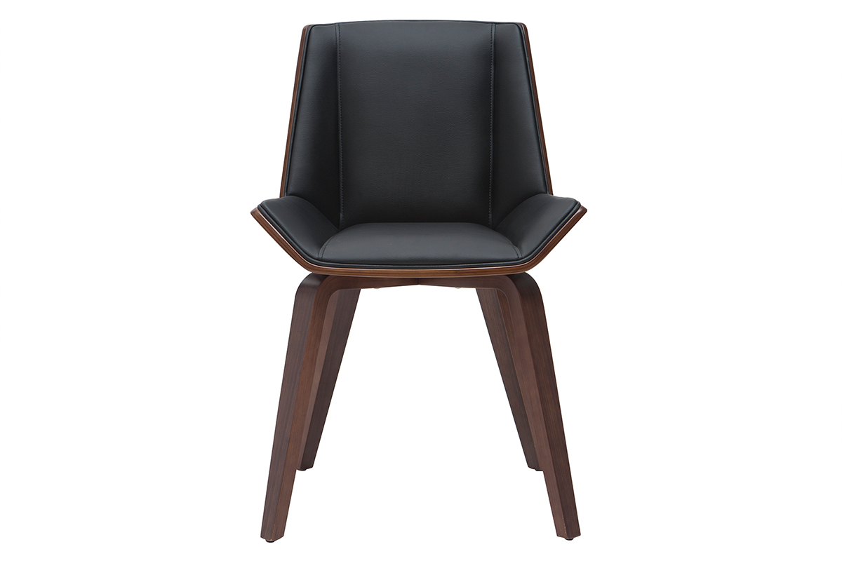 Silla moderna negra y madera oscura MELKIOR