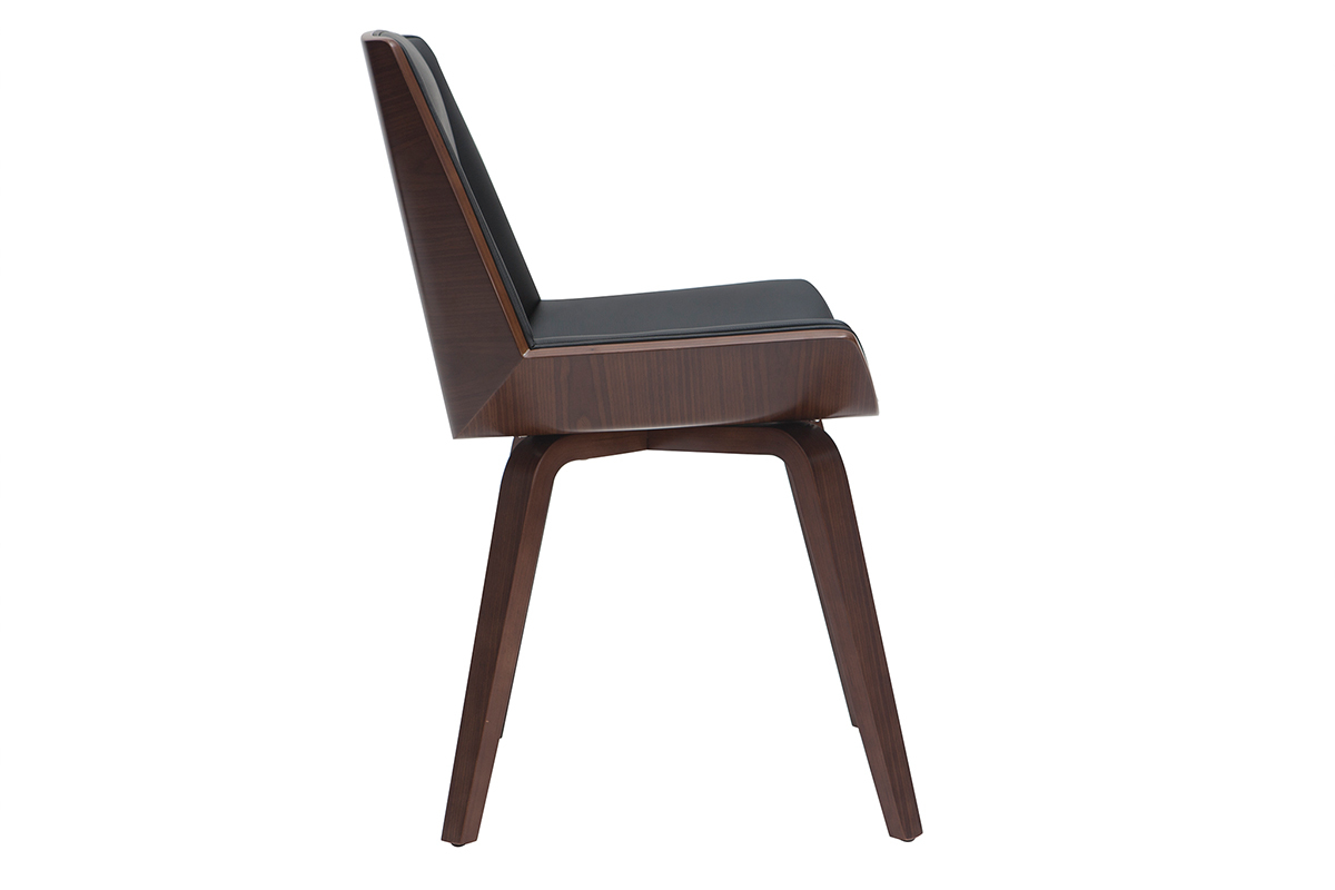 Silla moderna negra y madera oscura MELKIOR