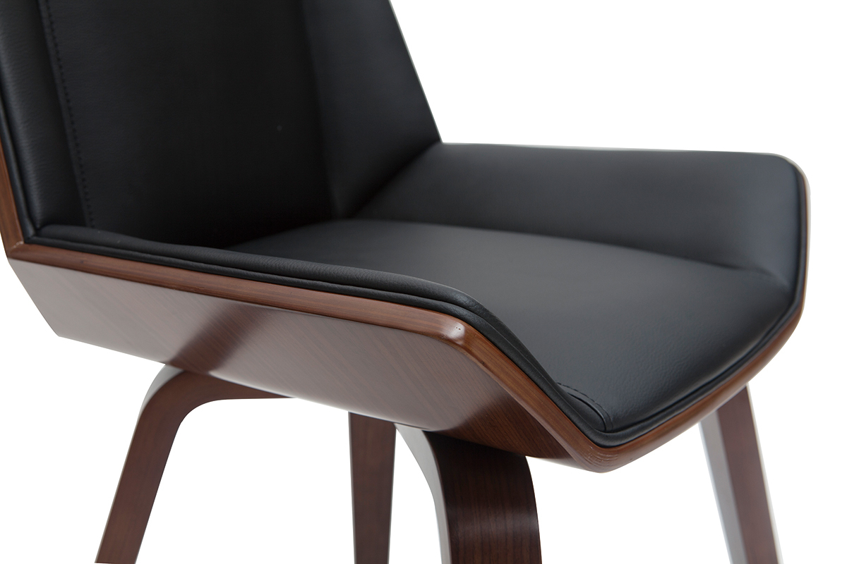 Silla moderna negra y madera oscura MELKIOR