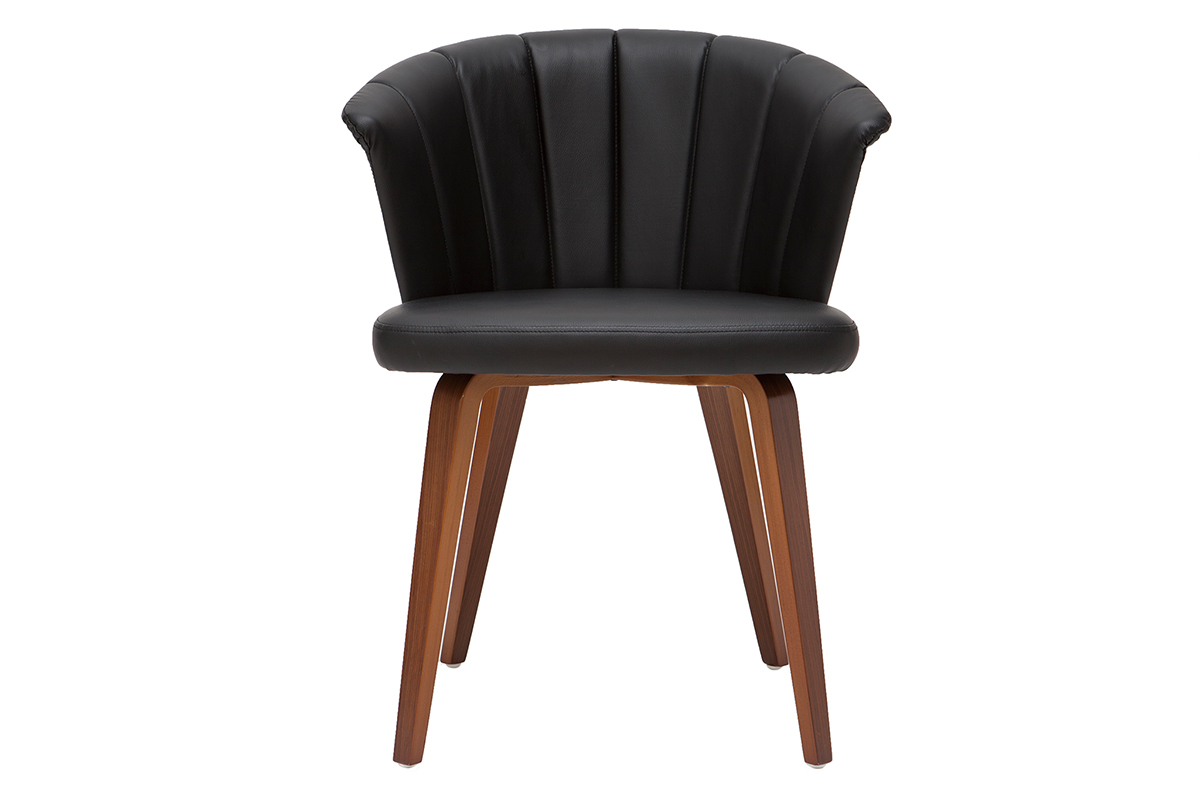 Silla moderna negro y madera oscura ALBIN