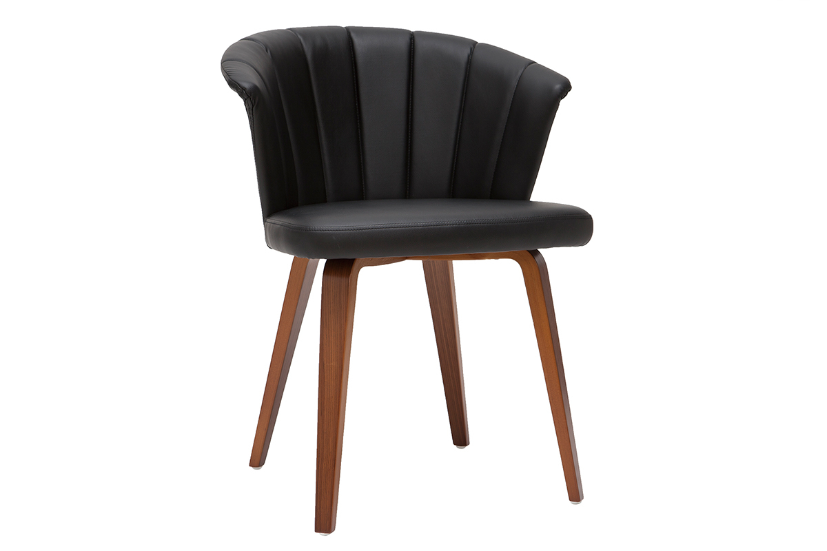 Silla moderna negro y madera oscura ALBIN