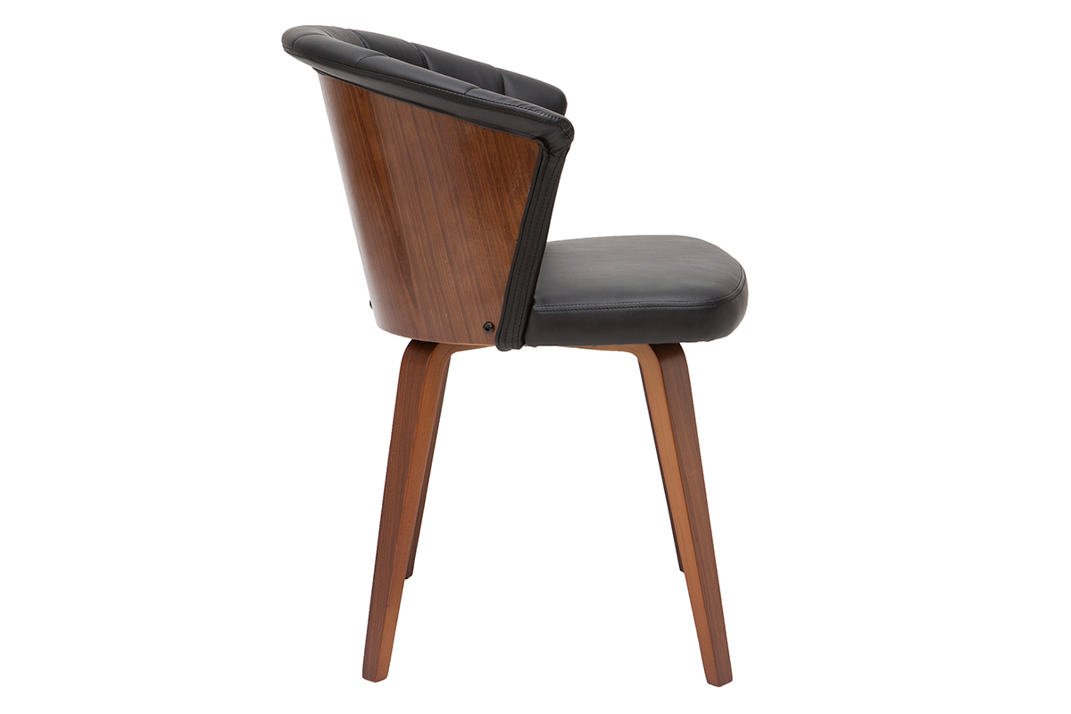 Silla moderna negro y madera oscura ALBIN