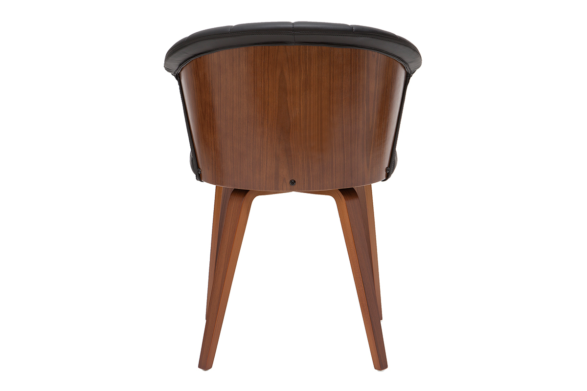 Silla moderna negro y madera oscura ALBIN