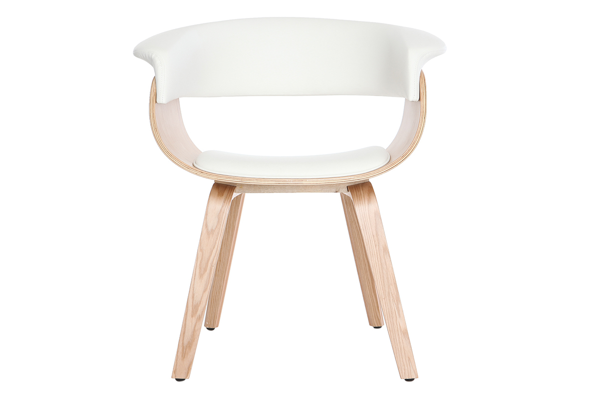 Silla nrdica blanco y madera clara OKTAV