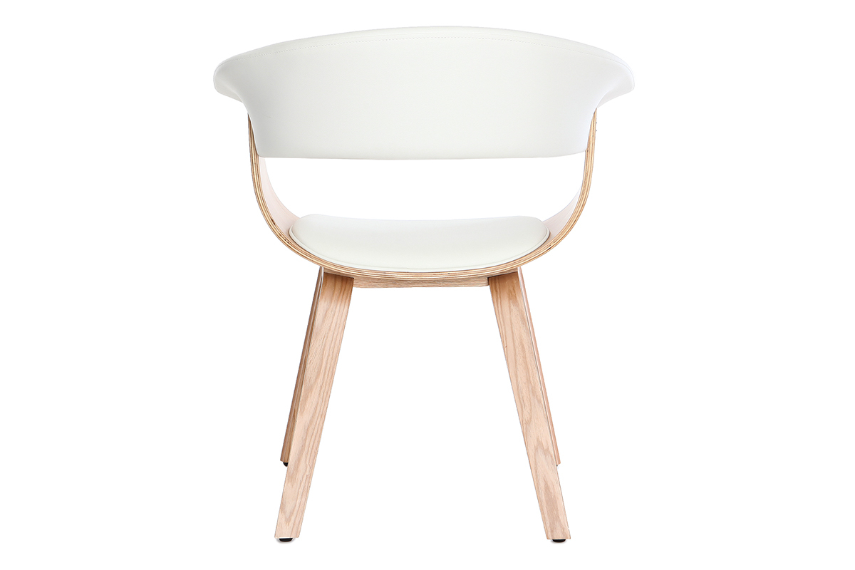 Silla nrdica blanco y madera clara OKTAV