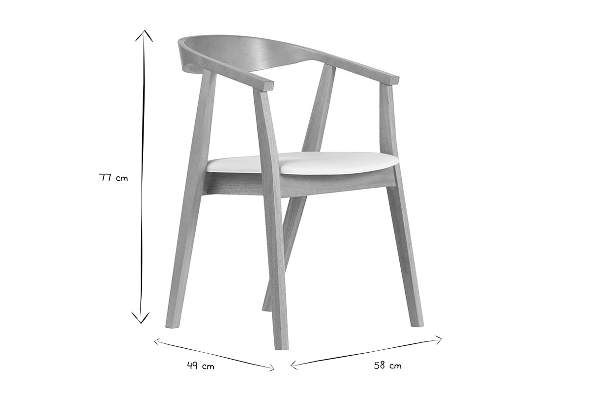 Sillas escandinavas diseo blanco y madera clara (juego de 2) BAHIA