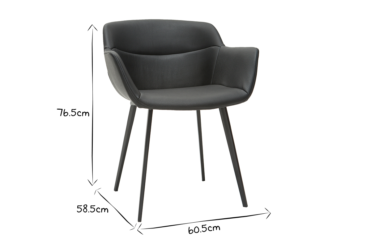 Sillas modernas negras (lote de 2) NERO