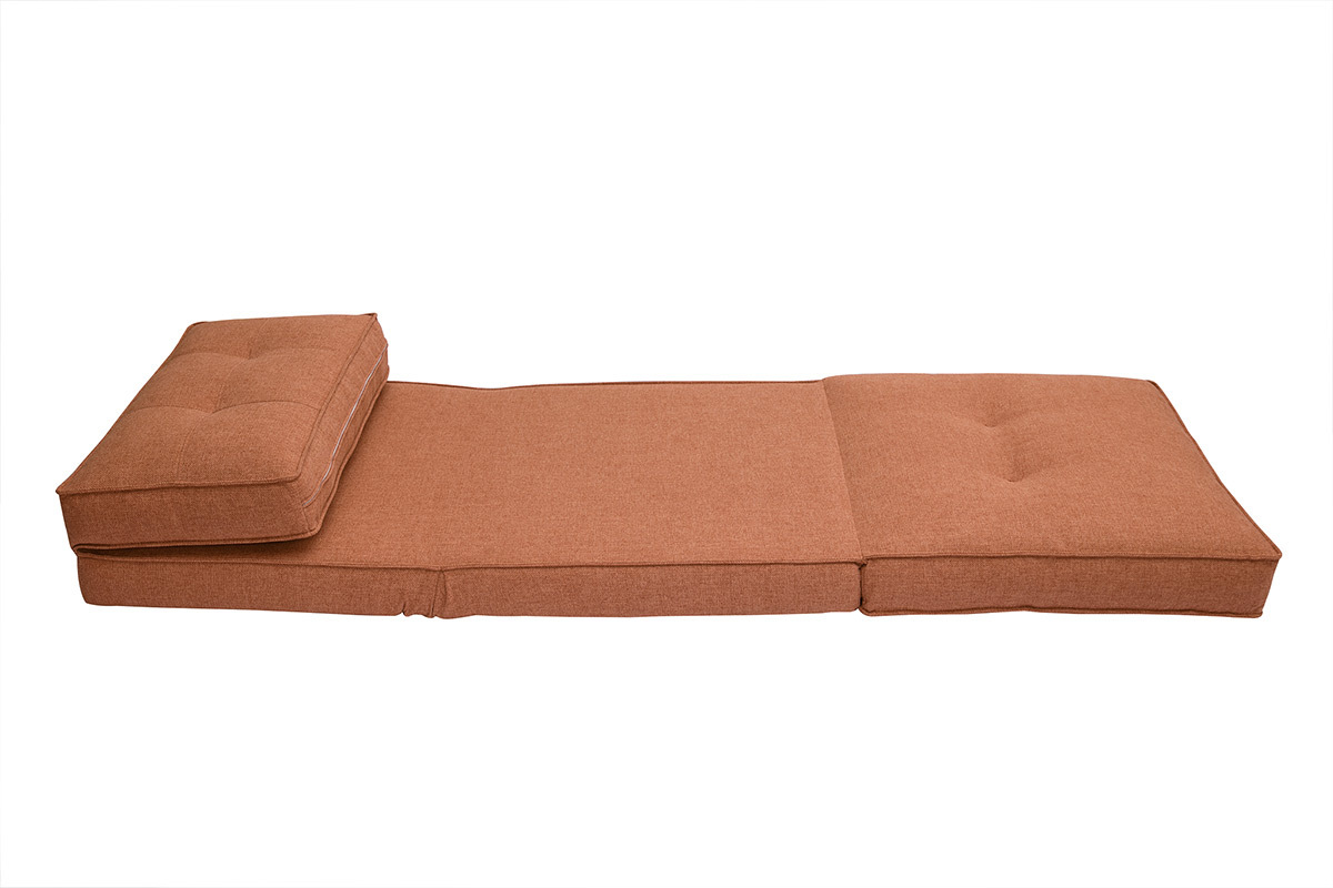 Silln cama de 1 plaza de tela terracota SALLY